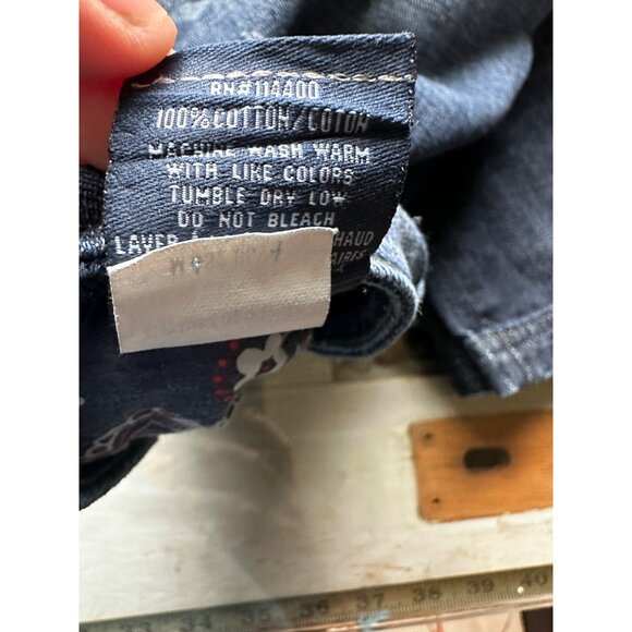 Antik Jeans Size 38 Denim Straight Leg Jeans Mid Rise Embellished Pockets Mens - Picture 5 of 9